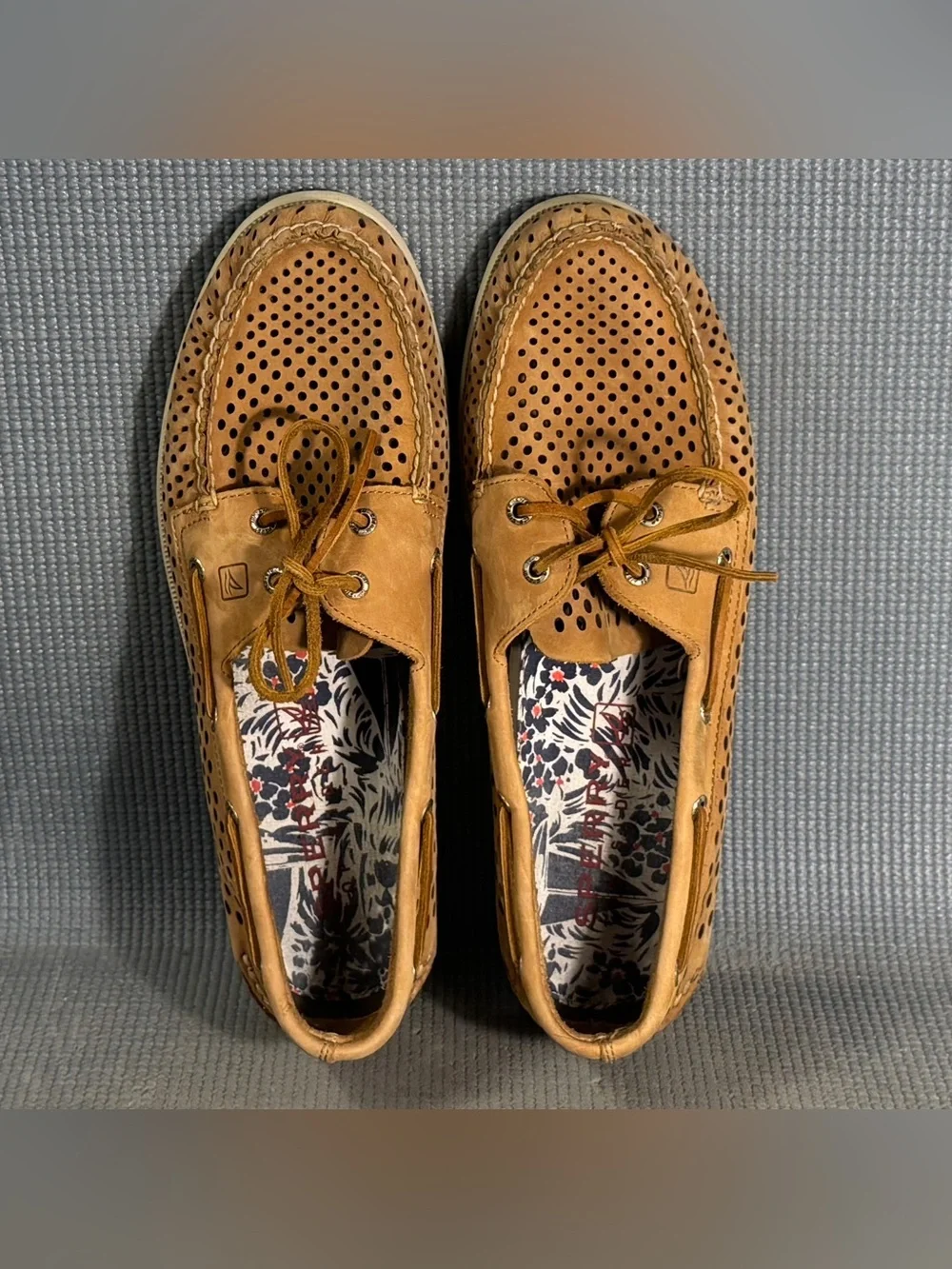 Sperry Boat Shoes A/O 2-Eye Laser Perf Shoes Men's Size 13